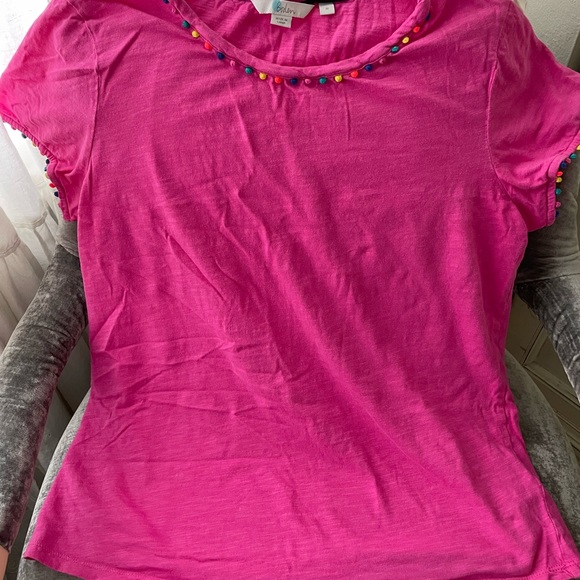 Boden British Charlie Pom Jersey Tee Shirt Pink M - Picture 16 of 16